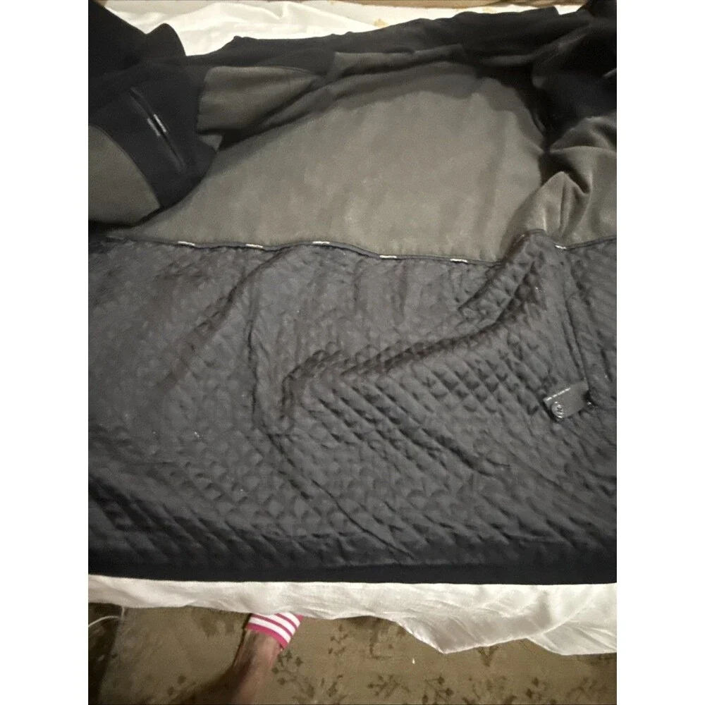 (W1)Liz Claiborne Men’s Wool Hidden Zipper Button Front Coat Size L Pockets - Picture 12 of 15